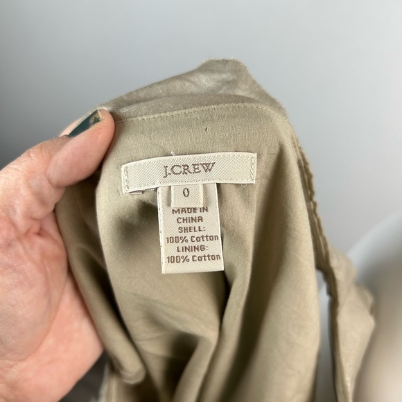 J.Crew sleeveless with ruffles metallic fabric 100 % cotton dressy top Size 0 - Picture 8 of 13